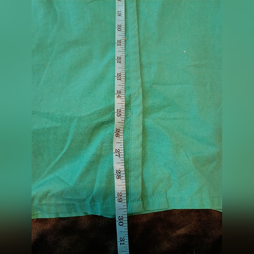 Barco Teal Scrub Jacket Women XL Snap Front Warm Up Medical Uniform Top - Picture 8 of 10